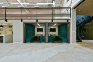 Office Pods within Historic Warehouse Renovation